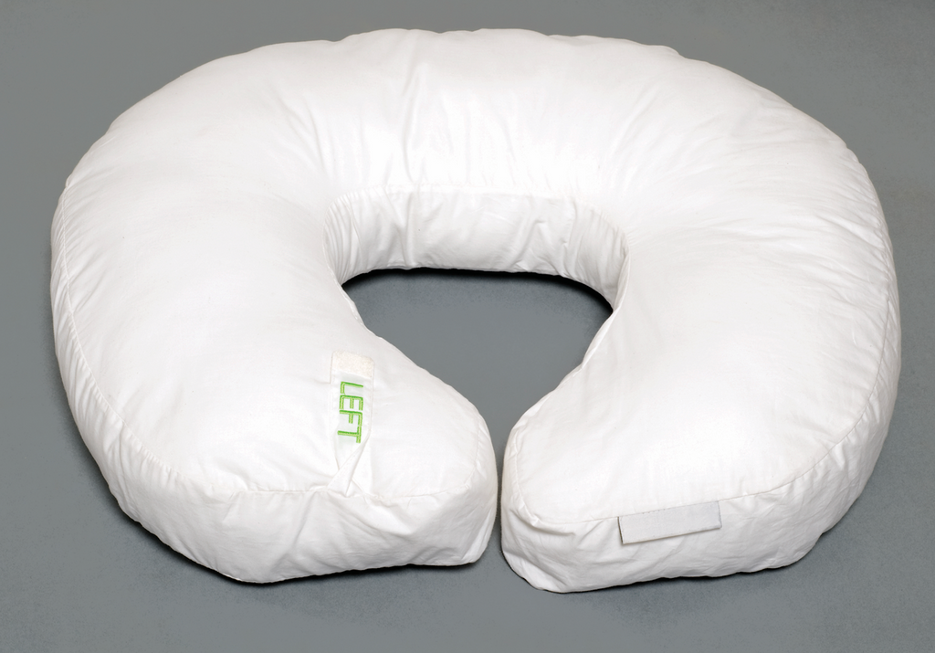 the inspired mother white feeding and support pillow on a grey background