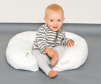 baby sitting up using inspired mother feeding and support pillow